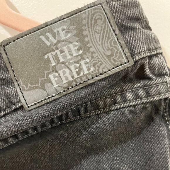 NWT $98 We The Free Free People Maxine Denim Skort Mini Sz 27 Black 100% Cotton - Picture 9 of 12